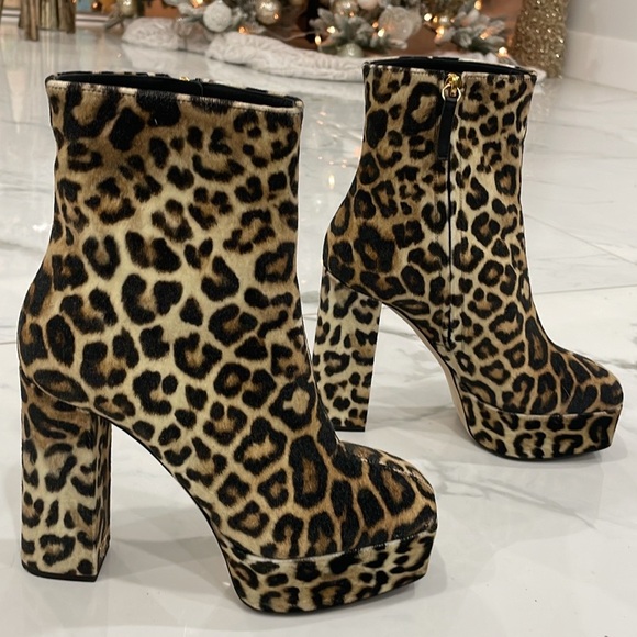 GIUSEPPE ZANOTTI LEOPARD PRINT ANKLE BOOTS WITH BLOCK HEEL - Picture 4 of 11